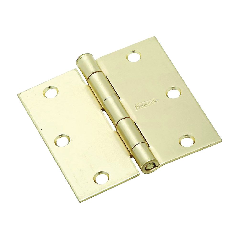 National Hardware 3 in. Satin Brass Square Corner Door Hinge