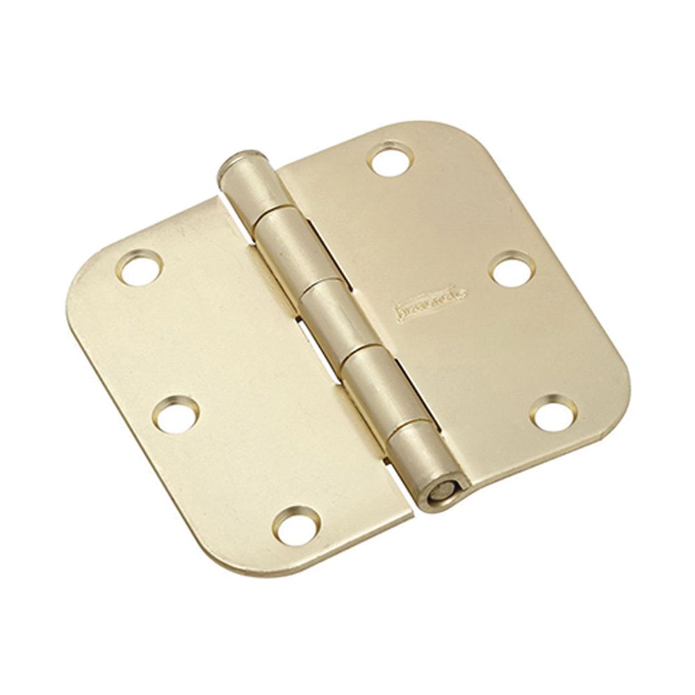 National Hardware 3-1/2 in. Satin Brass 5/8 in. Round Corner Door Hinge
