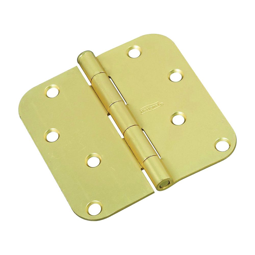 National Hardware 4 in. Satin Brass 5/8 in. Round Corner Door Hinge