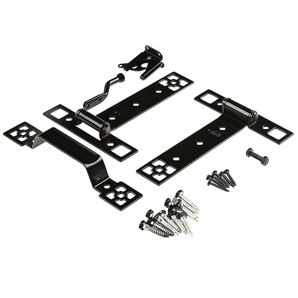 National Hardware Black Craftsman Gate Hardware Suite Kit