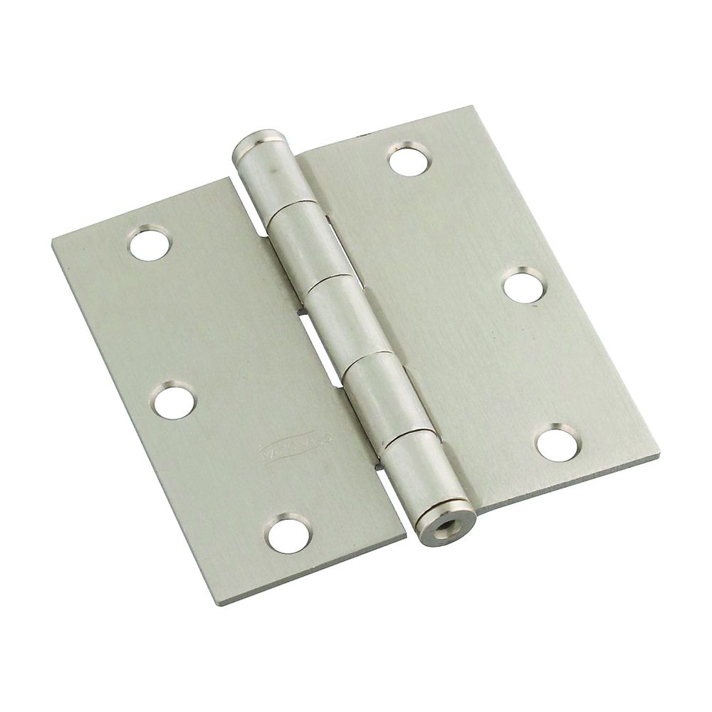 National Hardware 3 in. Satin Nickel Square Corner Door Hinge