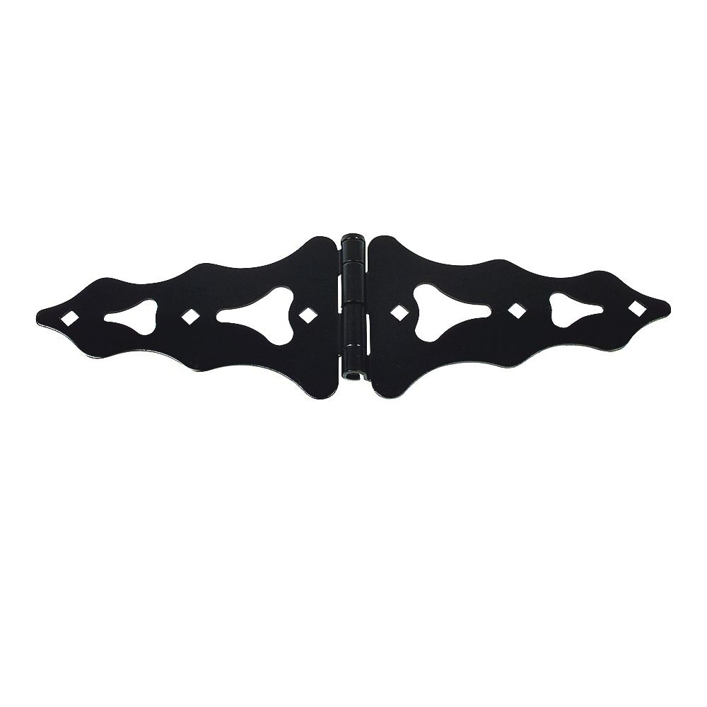 National Hardware 10 in. Black Ornamental Steel Strap Hinge