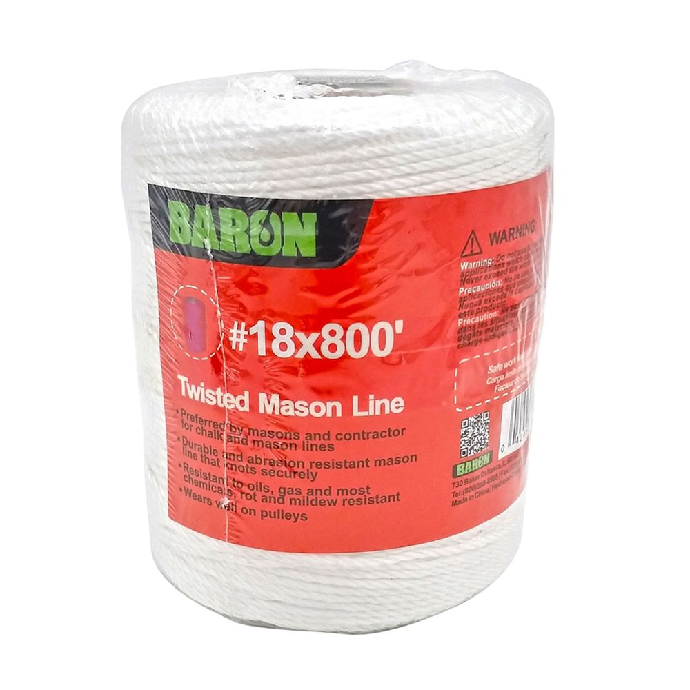 Baron #18 x 800 ft. White Twisted Mason Line