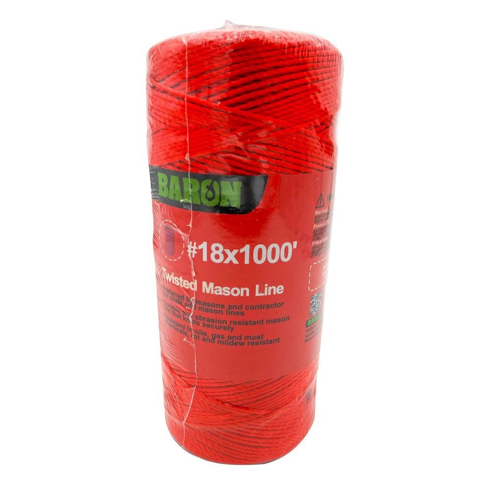 Baron Mfg #18 x 1,000 ft. Orange Twisted Mason Line
