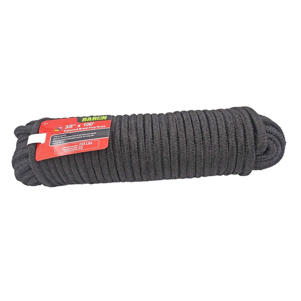 Baron Mfg 3/8 in. x 100 ft. Black Diamond Braided Polypropylene Rope