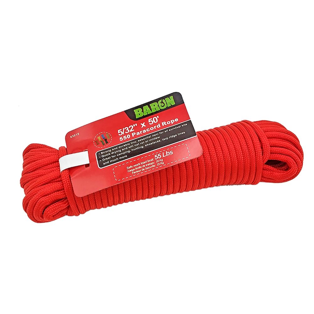 Baron Mfg 5/32 in. x 50 ft. 550 Paracord Rope