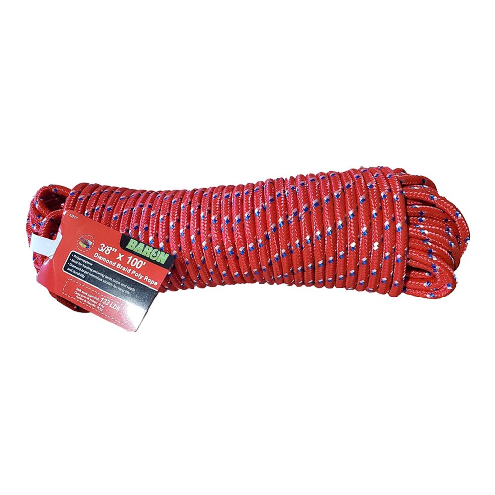 Baron 3/8 in. x 100 ft. Diamond Braid Polypropylene Rope