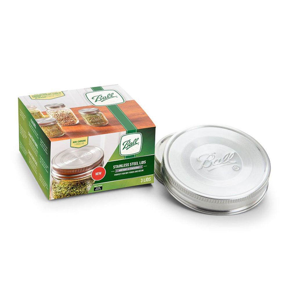 Ball 3-Piece Wide Mouth Stainless Steel Mason Jar Lids