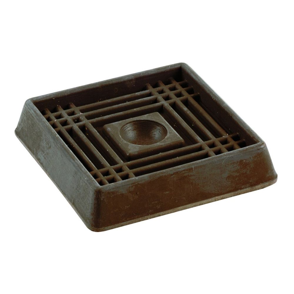 Shepherd 3 in. Square Brown Rubber Caster Cups, 2-Pack