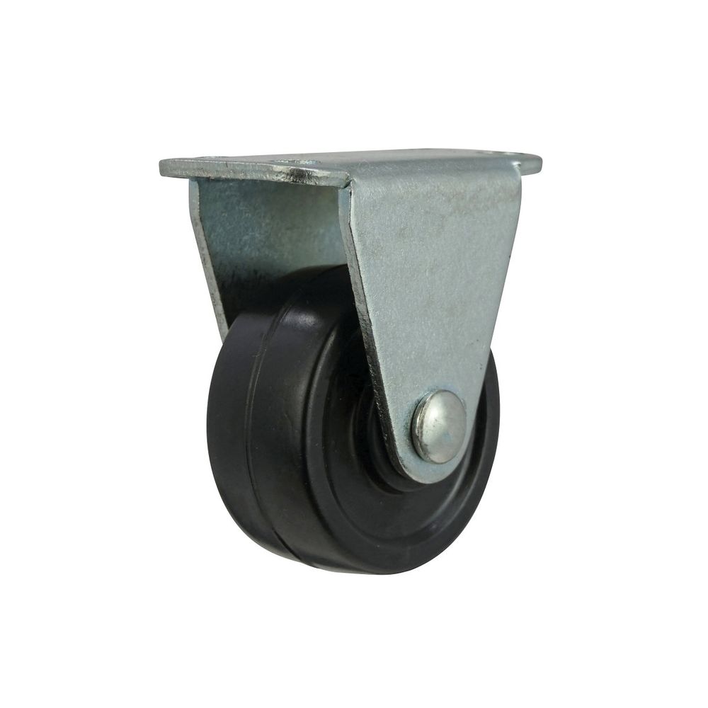 Shepherd 1-1/2 in. Black Plate-Mounted Rigid Caster