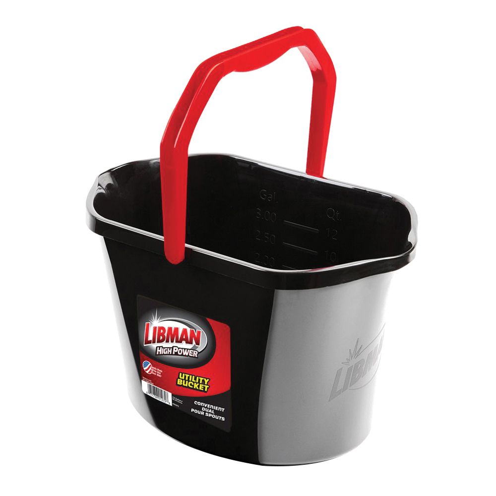 Libman 3-1/2 gal. Black Oval Utility Bucket