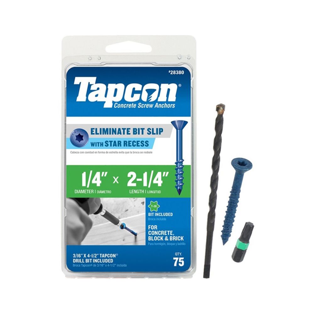 Tapcon 1/4 in. x 2-1/4 in. Concrete Screw Anchor