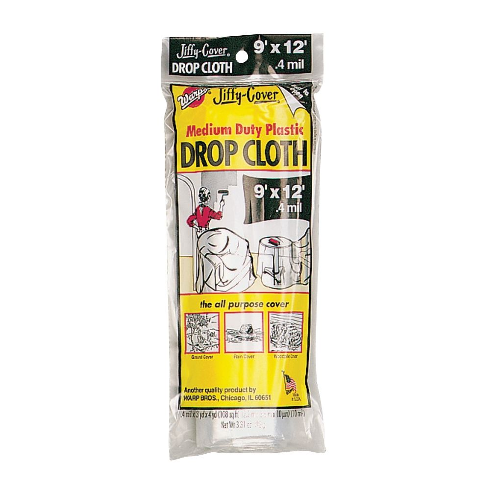 Warps 9 ft. x 12 ft. 0.4 mil Plastic Drop Cloth