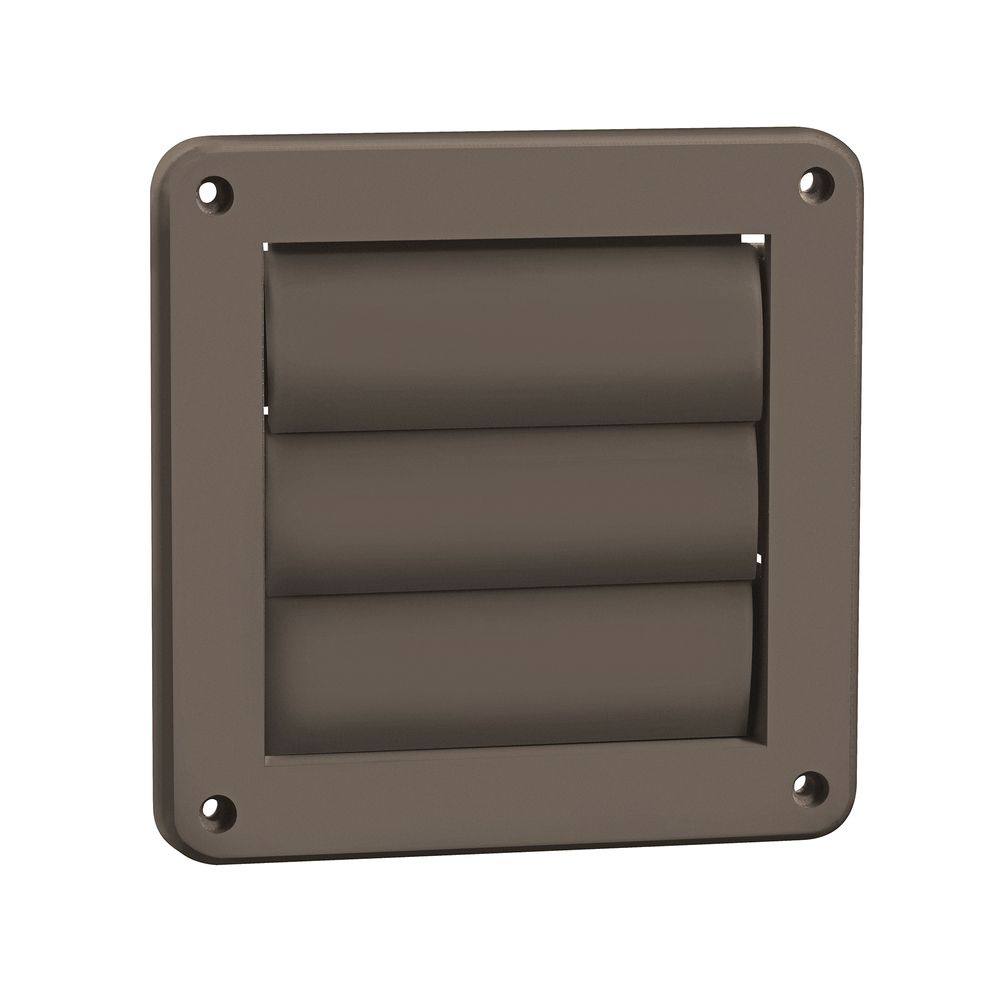 Lambro 4 in. Brown Plastic Louvered Vent Hood