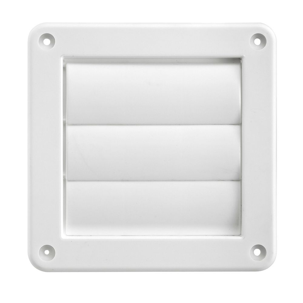 Lambro 4 in. White Plastic Louvered Vent
