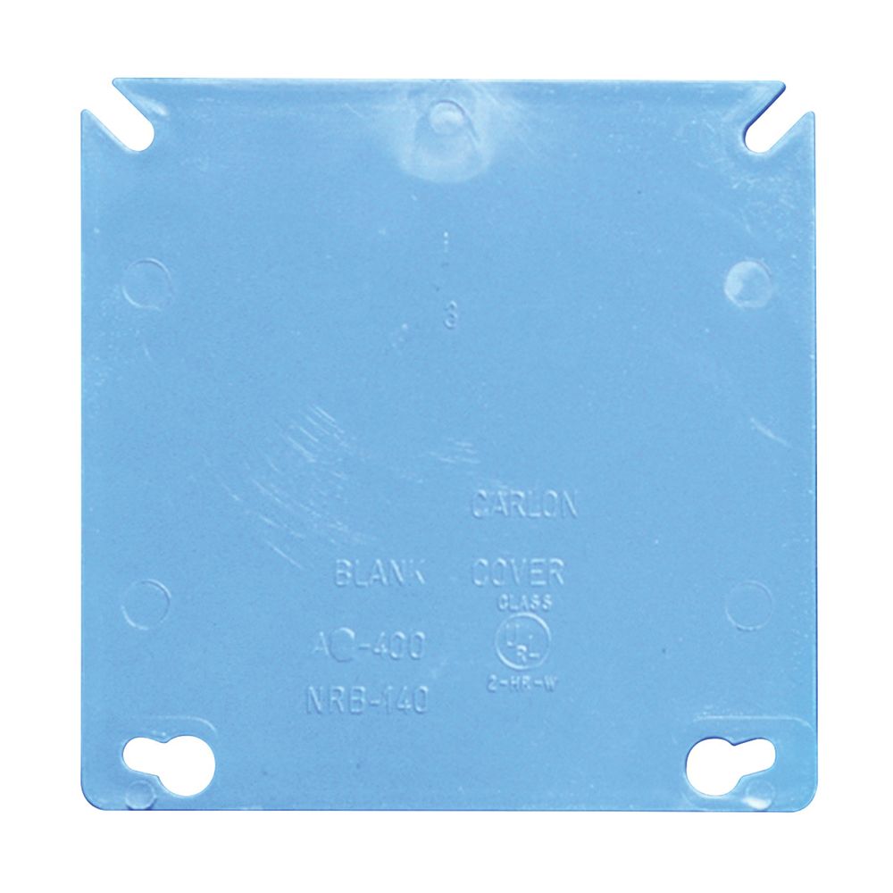 Carlon 4 in. 2-Gang Square Blank Electrical Box Cover
