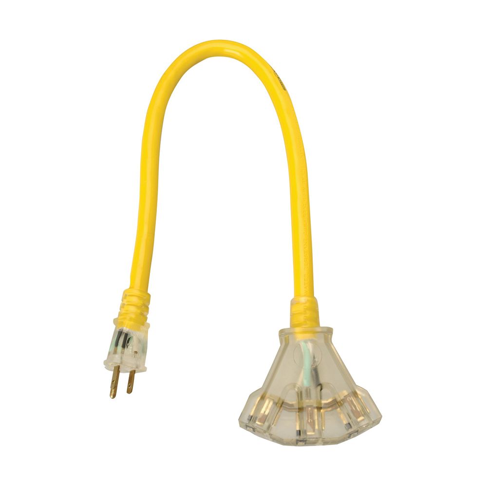 Woods 2 ft. 12/3 Power Block Extension Cord