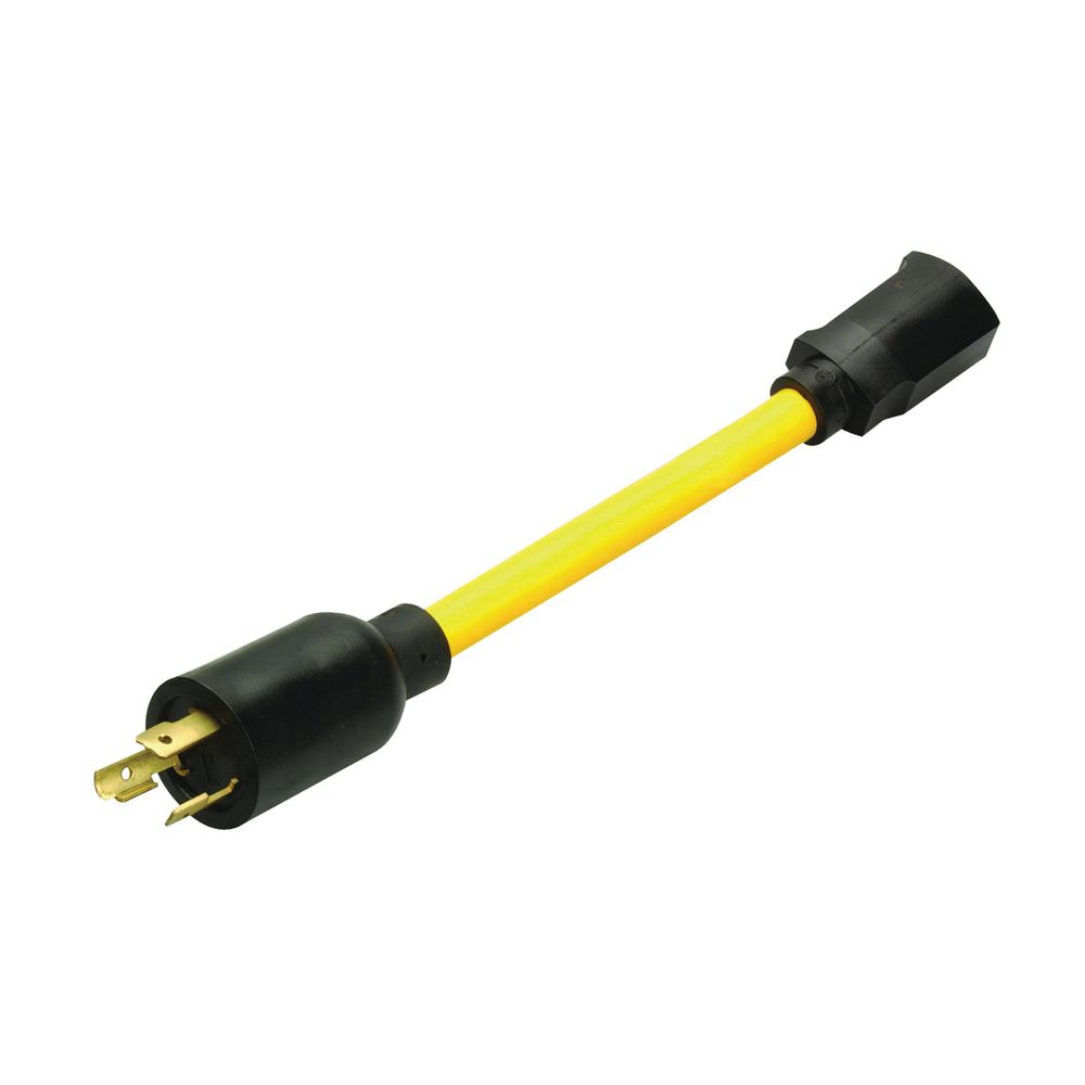 Woods 9 in. 12/3 Yellow Power Cord Adapter