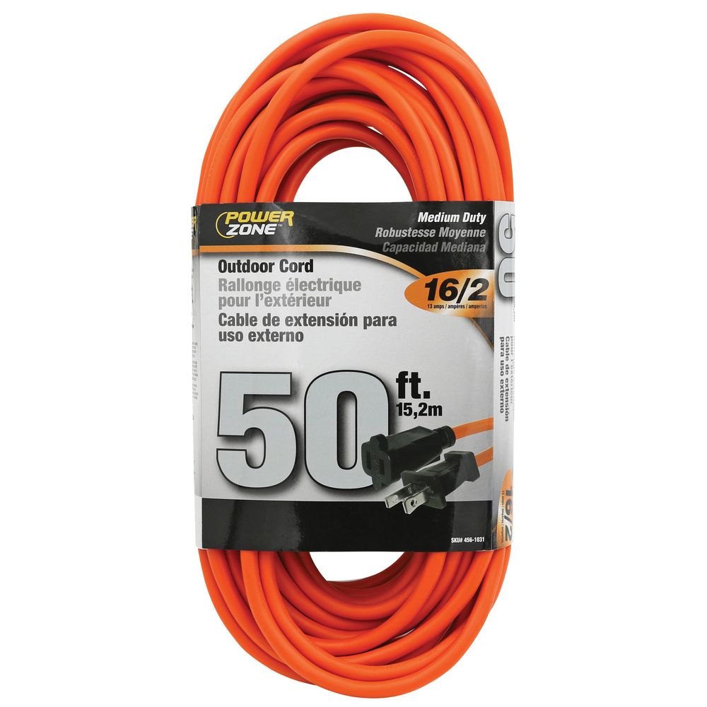 PowerZone 50 ft. 16/2 SJTW Orange Outdoor Extension Cord
