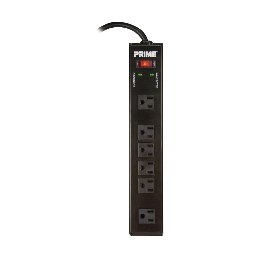 PowerZone 15 ft. 6-Outlet Metal Surge Protector Power Strip