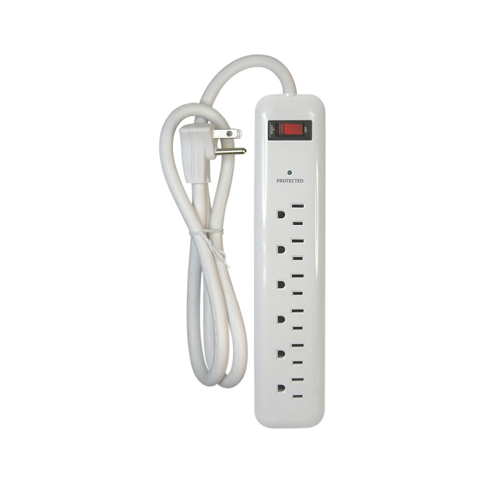 PowerZone 8 ft. 6-Outlet 1,000 Joule Surge Protector Power Strip