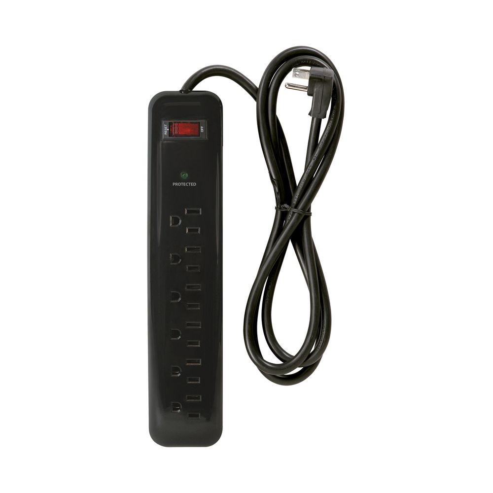 PowerZone 4 ft. 6-Outlet 1000 Joule Surge Protector Tap Strip