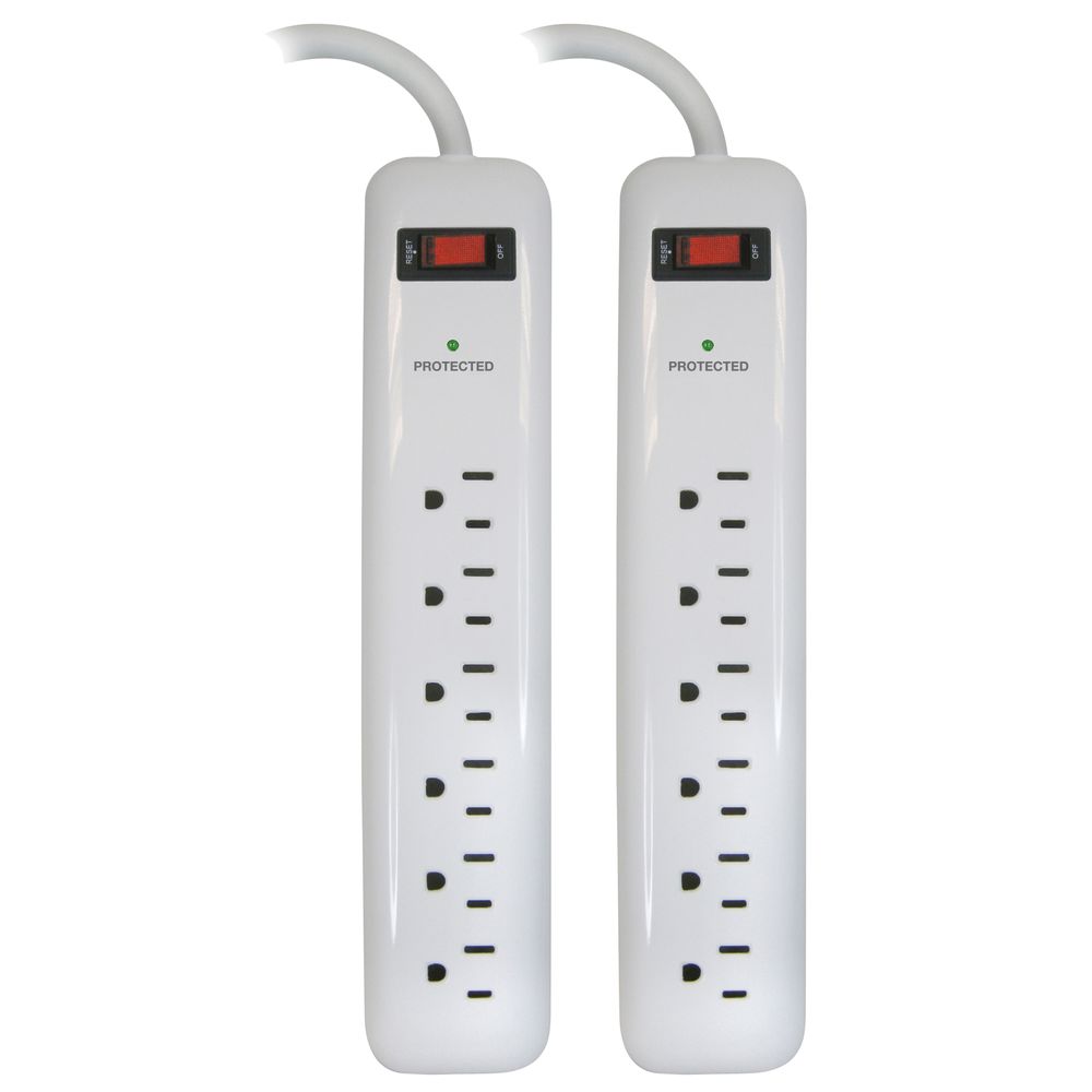 PowerZone 6-Outlet 400 Joule 1-1/2 ft. Surge Protector