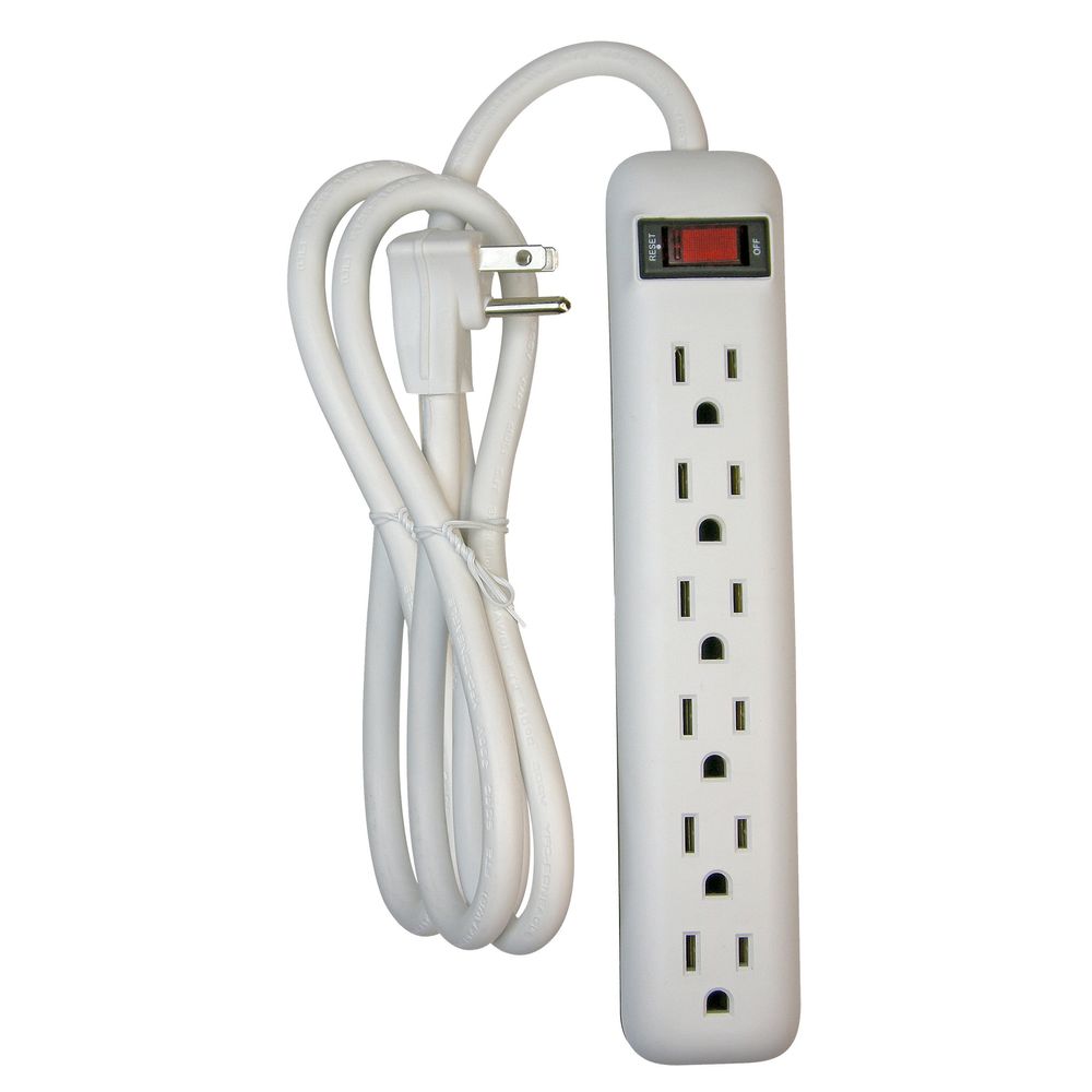 Powerzone 8 ft. 6-Outlet Power Strip
