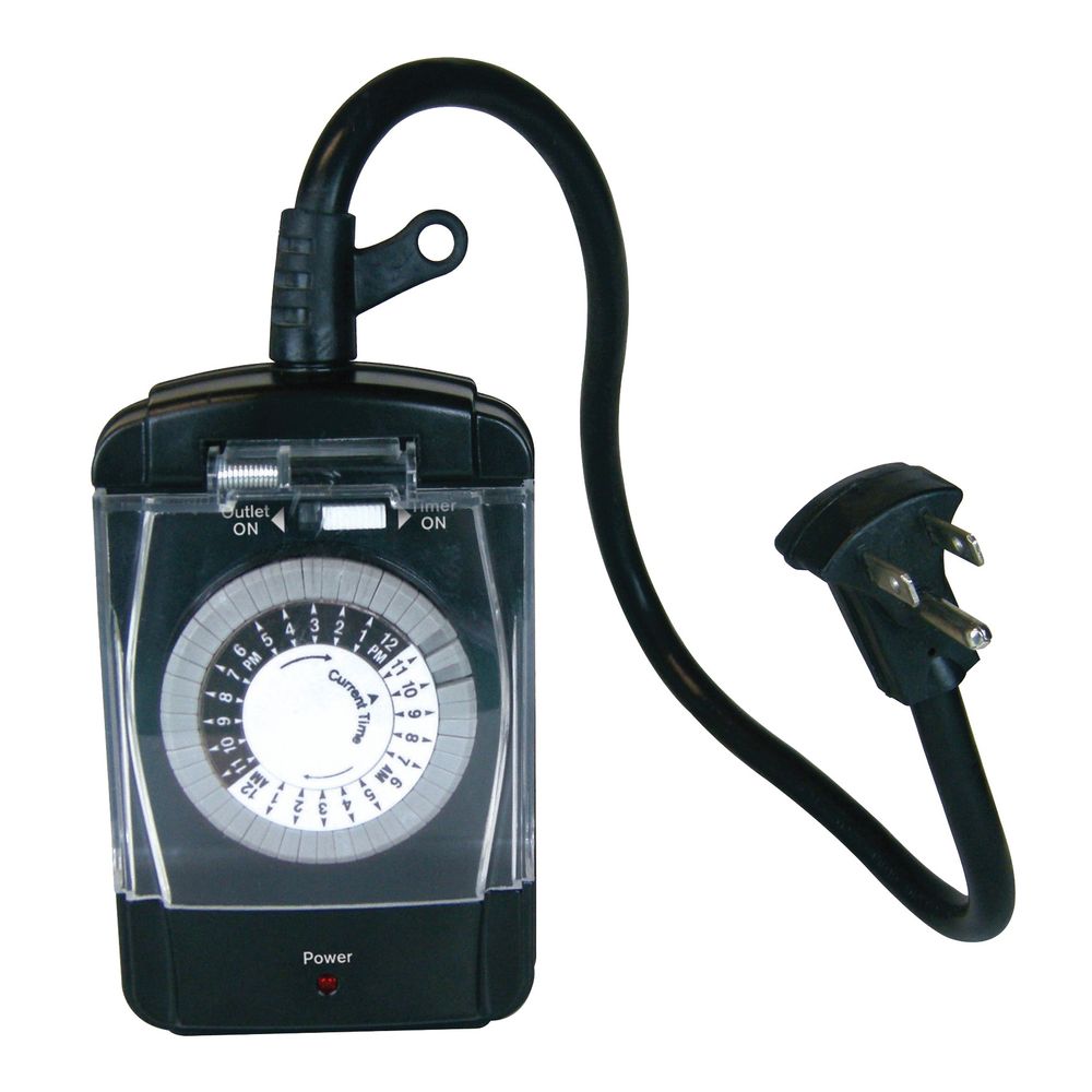 Powerzone 24-Hour Heavy Duty 2-Outlet Mechanical Outdoor Timer