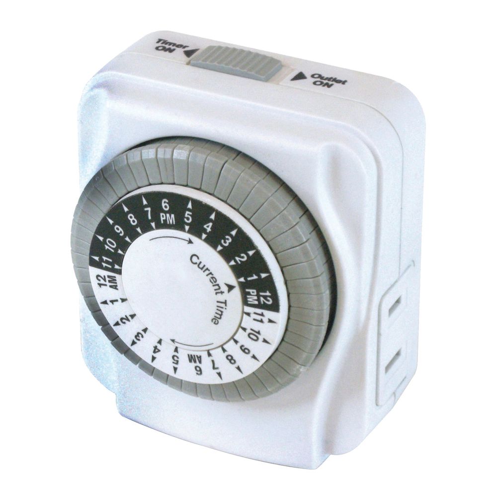 PowerZone 24-Hour 2-Outlet Heavy-Duty Mechanical Indoor Timer