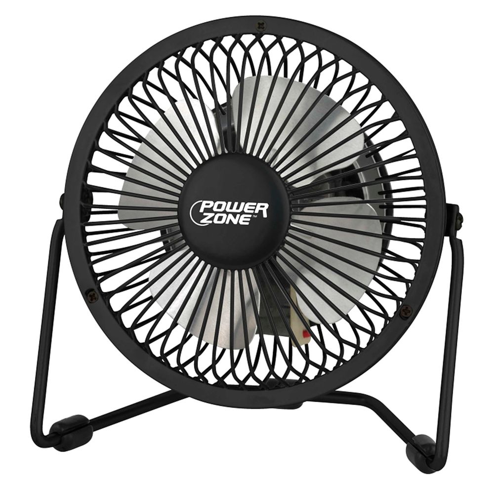 PowerZone 4 in. 1-Speed Black Mini Fan