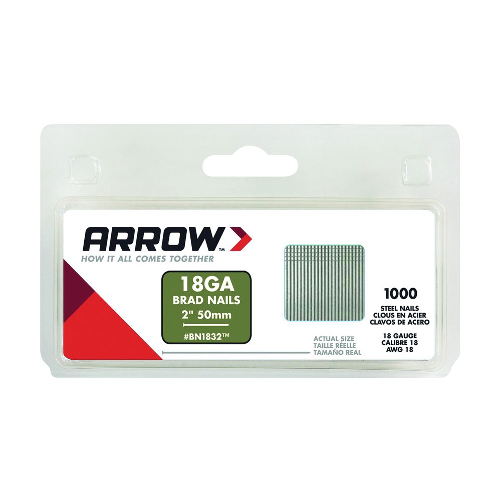 Arrow 2 in. 18 Gauge Brown Brad Nails, 1,000-Pack