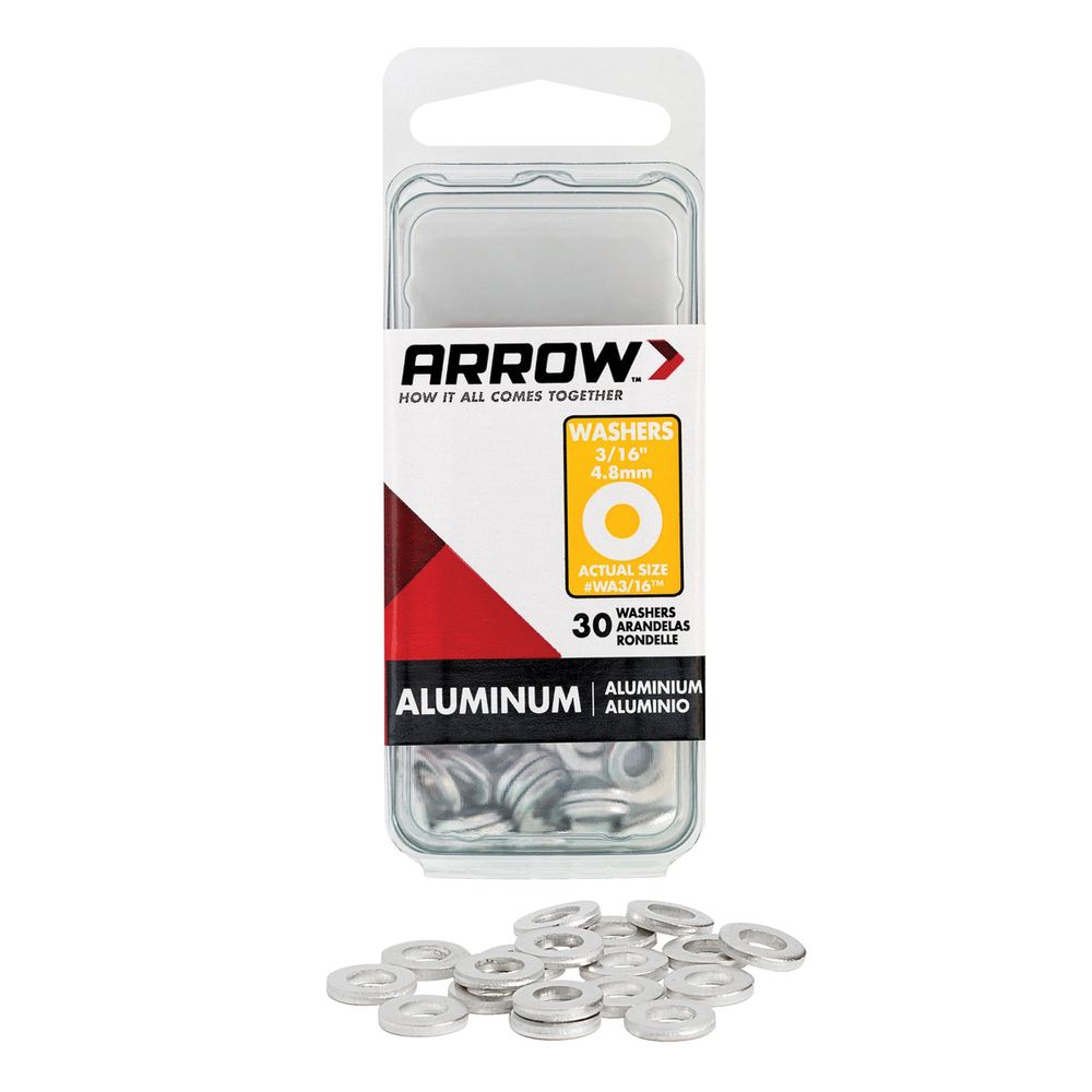 Arrow 3/16 in. Aluminum Rivet Washer, 30-Pack