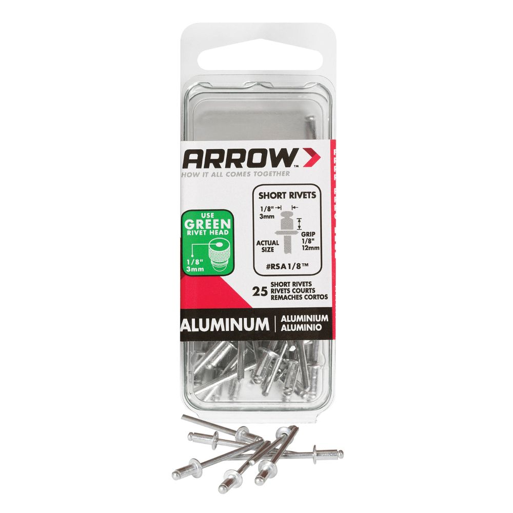 Arrow 1/8 in. x 1/4 in. Medium Steel Pop Rivet
