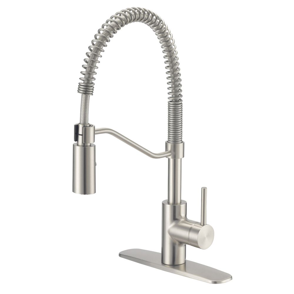 Boston Harbor Stainless Steel Spring Pull-Down Kitchen Faucet