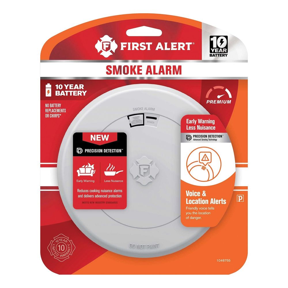 First Alert 10-Year Sealed Battery Smoke Alarm with Voice Alerts