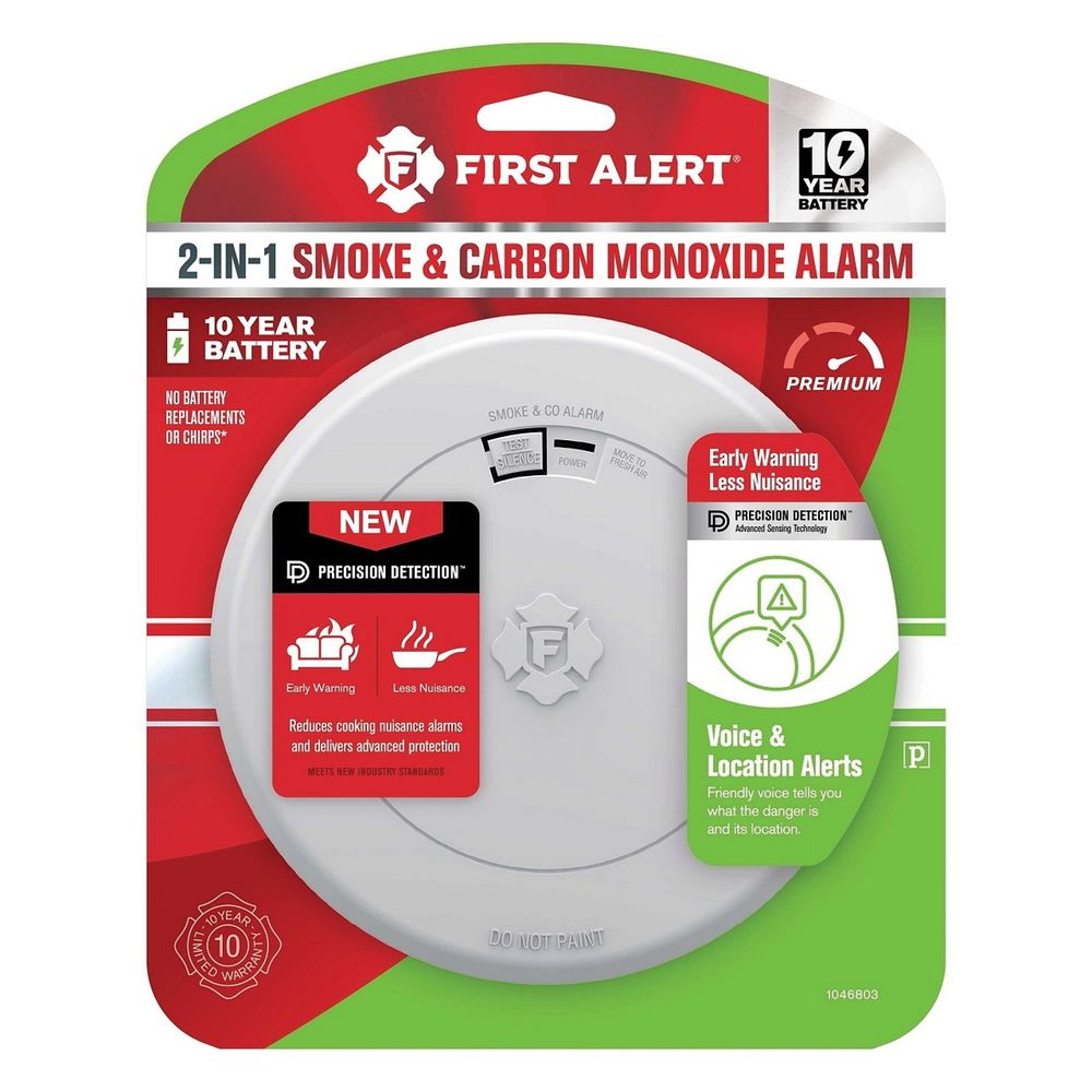 First Alert Slim Profile Smoke and Carbon Monoxide Alarm with Voice Alerts