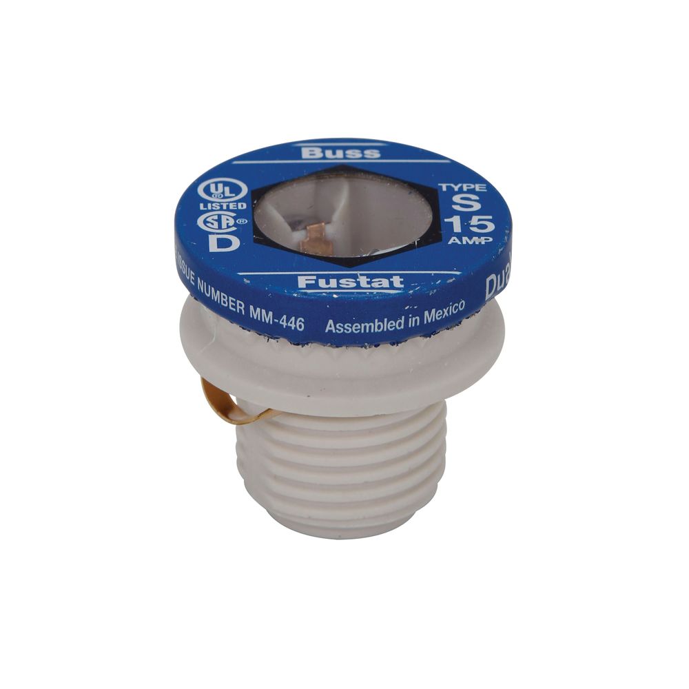 Bussmann 15 AMP Type S Time Delay Rejection Base Plug Fuse