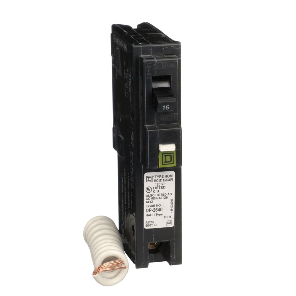 Square D 15 Amp Homeline Combination Arc Fault Circuit Breaker