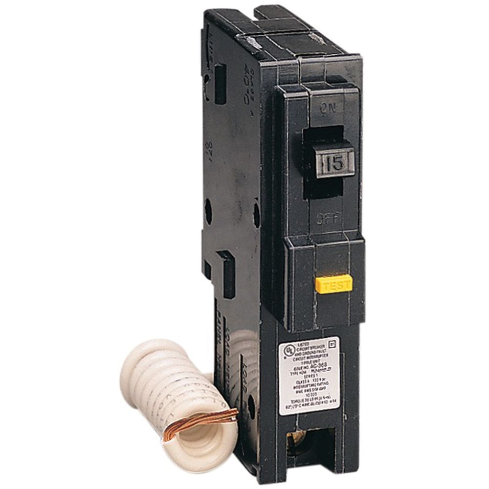 Square D Homeline 15 A 1-Pole GFCI Circuit Breaker