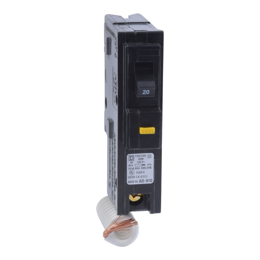 Square D Homeline 20 Amp 1-Pole GFCI Circuit Breaker