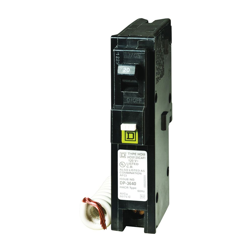 Square D Homeline 20 Amp 1-Pole Combination Arc Fault Circuit Breaker