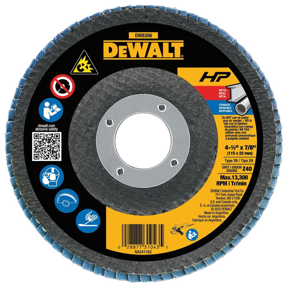 DEWALT 4-1/2 in. x 7/8 in. 40 Grit Flap Disc