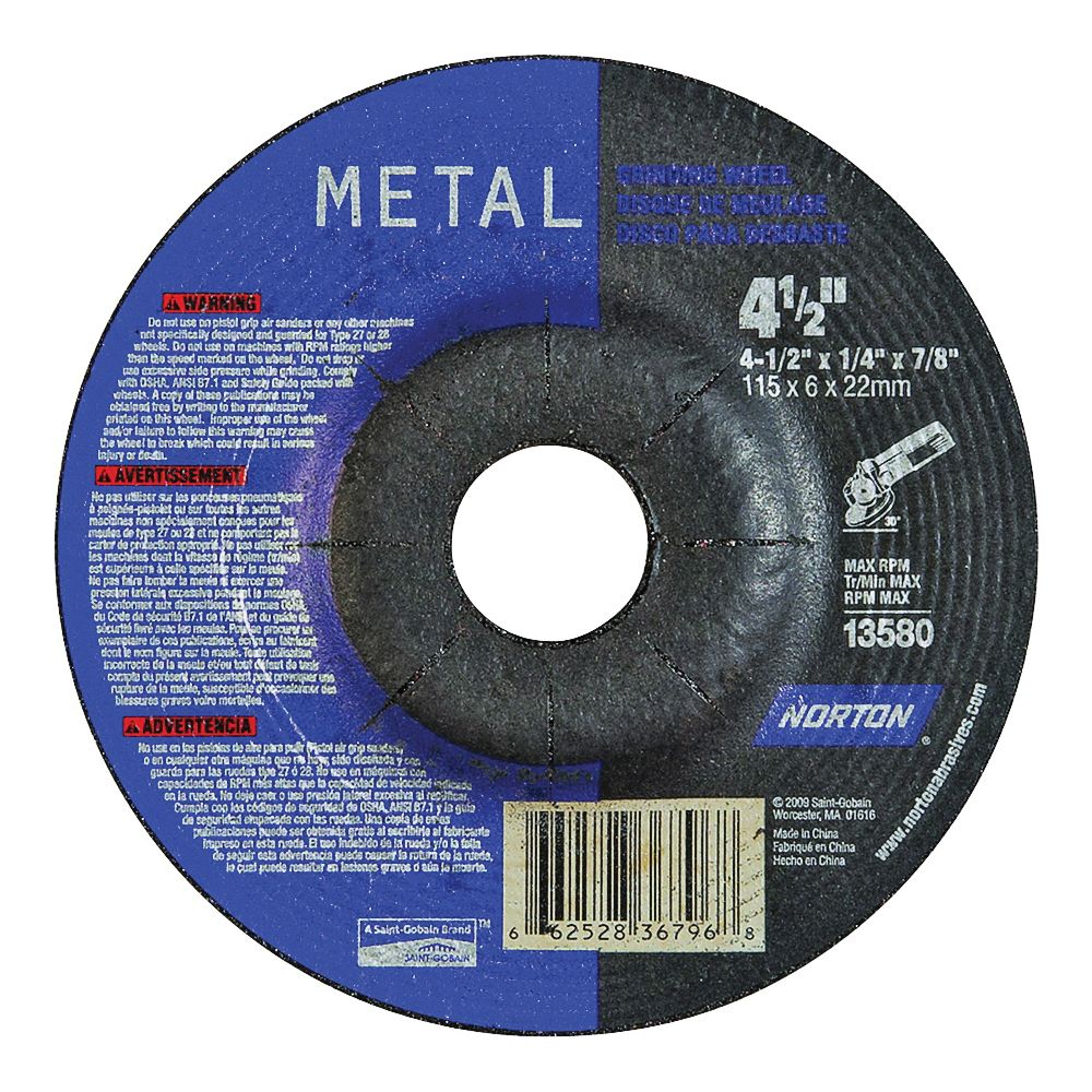 Norton 4-1/2 in. x 1/4 in. Aluminum Oxide Metal Grinding Wheel