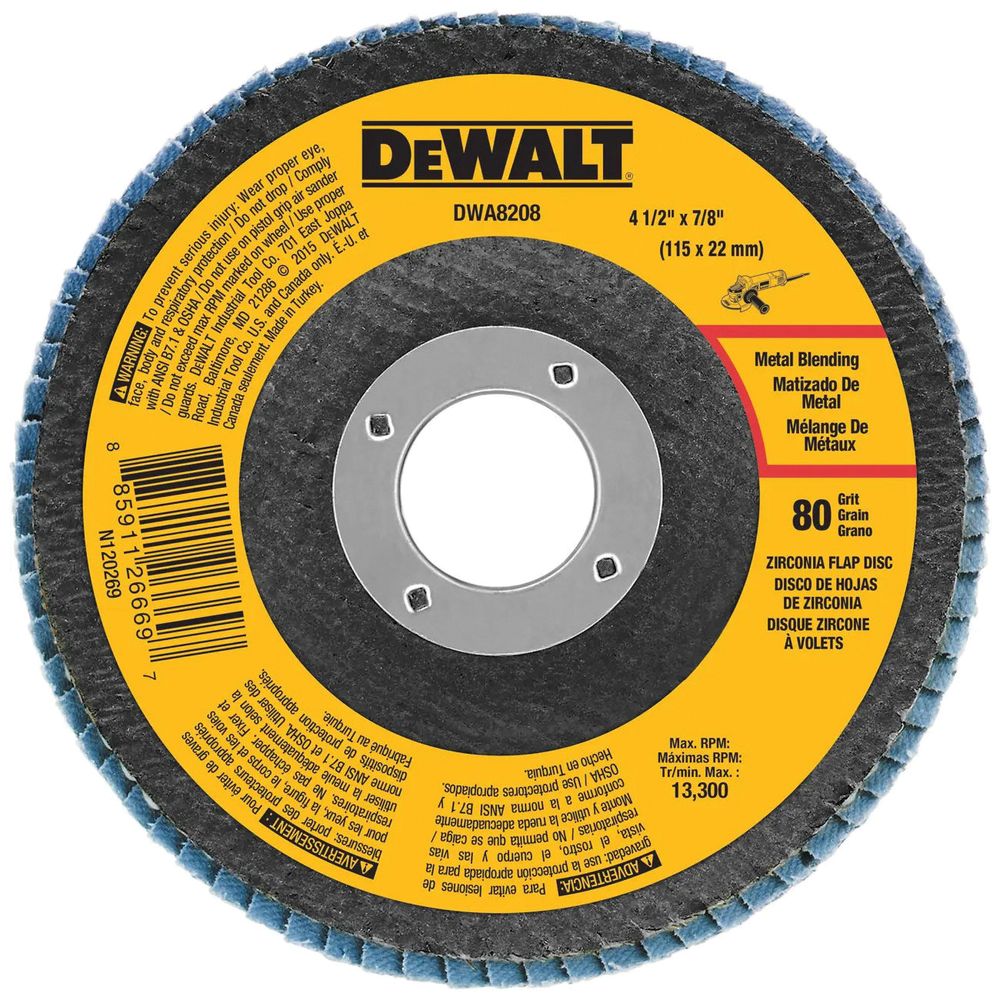 DeWALT 4-1/2 in. x 7/8 in. 80 Grit Zirconia Flap Disc