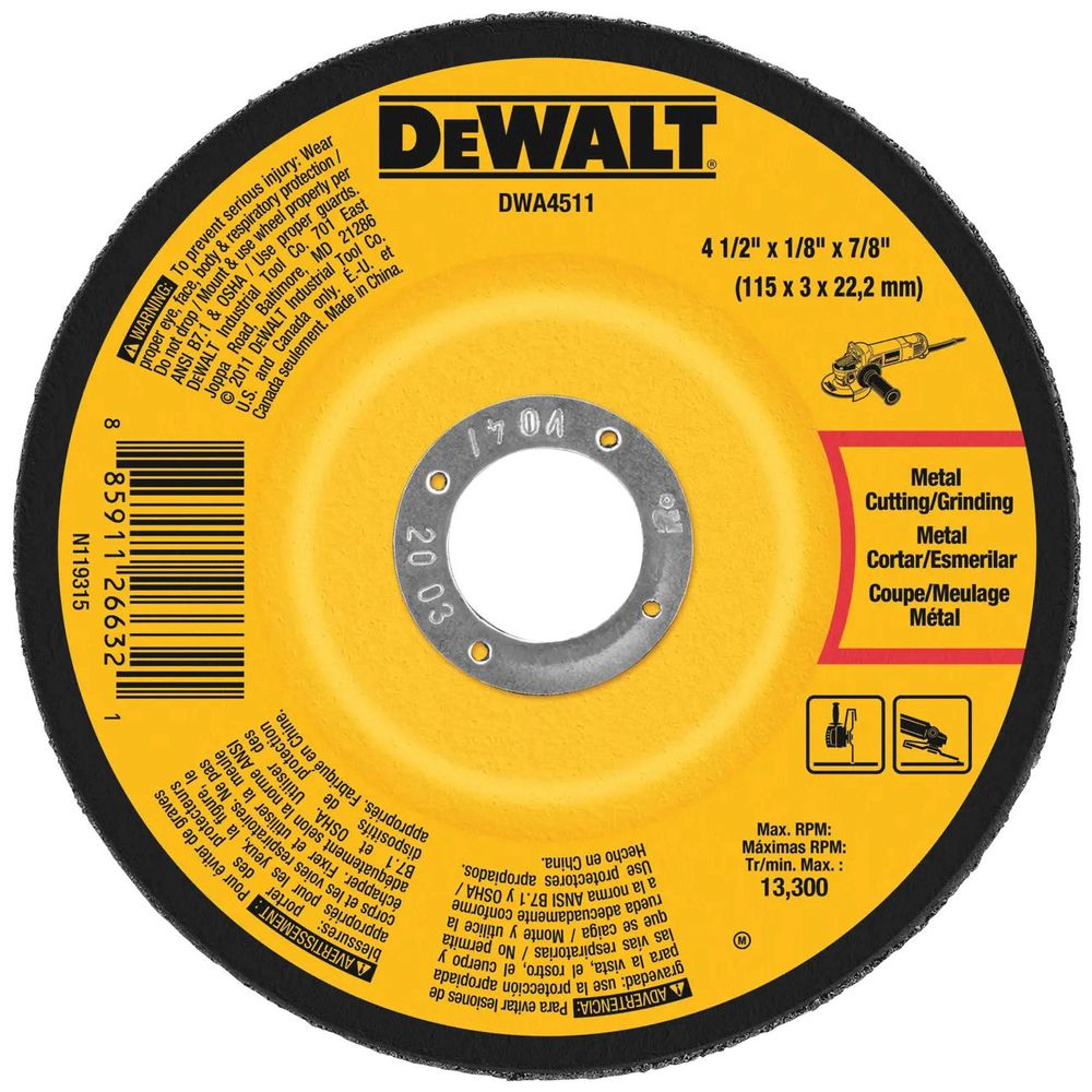 DeWALT 4-1/2 in. x 1/8 in. x 7/8 in. Type 27 Metal Grinding Wheel