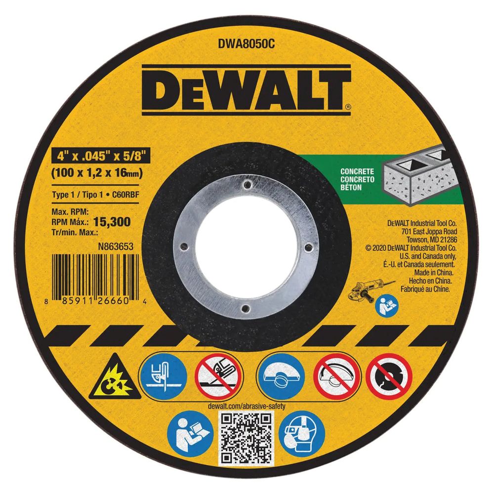 Dewalt 4 in. x 3/64 in. x 5/8 in. Masonry Cut-Off Wheel