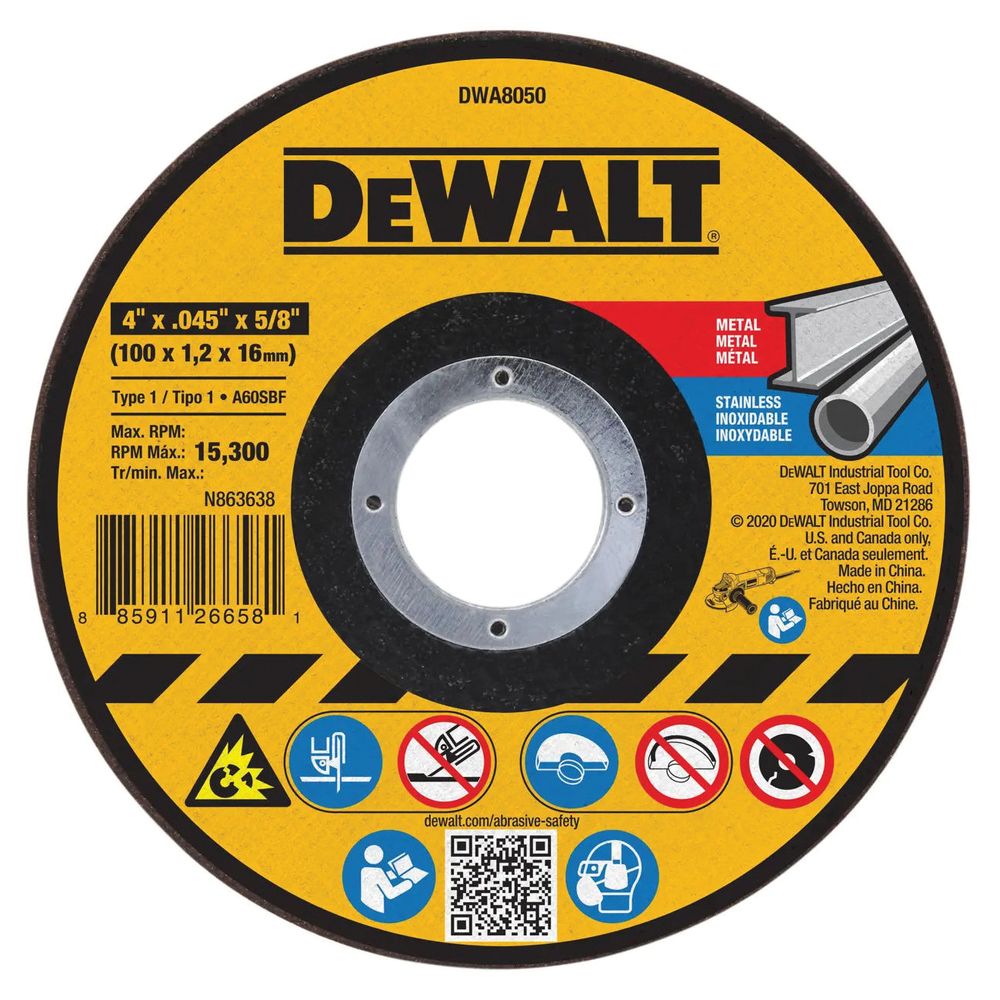 Dewalt 4 in. x 3/64 in. x 5/8 in. Metal Cut-Off Wheel