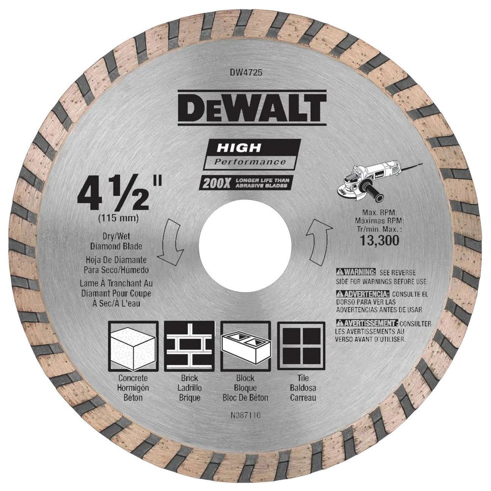 Dewalt 4-1/2 in. High Performance Masonry Diamond Blade