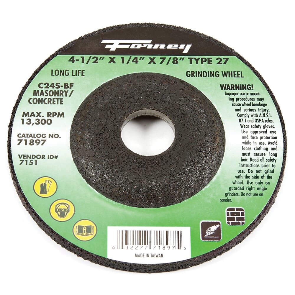 Forney 4-1/2 in. Type 27 Masonry Grinding Wheel